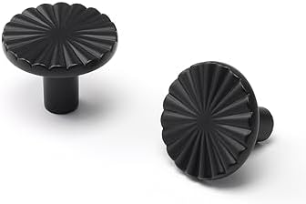 10-Piece Black Matte Cabinet Knobs with Zinc Alloy Pulls