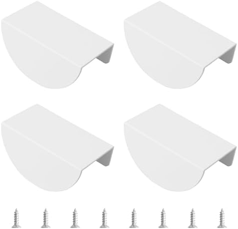 Finger-Edge Pulls 4-Pack White Aluminum Alloy Cabinet Hardware
