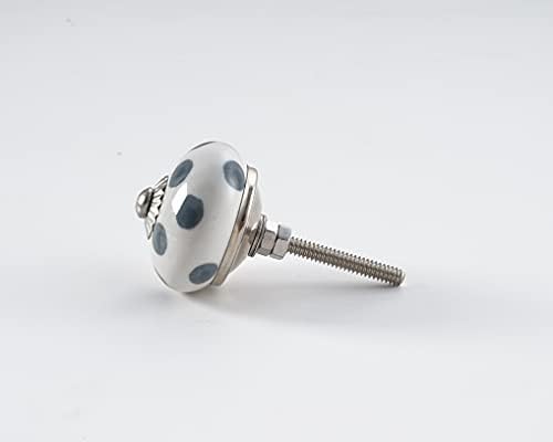 India Artistic Rust- Free Metal Contemporary Drawing Knobs Set of 10 White