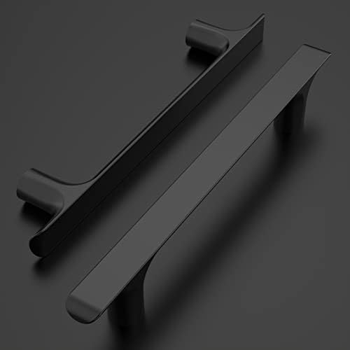 Amerdeco 10-Piece Matte Black Cabinet Pulls for Kitchen Bathroom