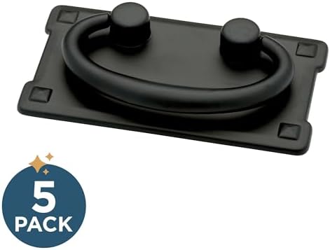 Franklin Brass 5-Pack Matte Black Cabinet Handles for Kitchen Bathroom Drawers