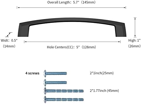 10-Piece 5 Inch Matte Black Cabinet Pulls for Durable Storage