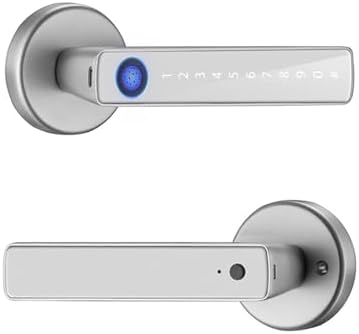 FJZKTEG Biometric Door Lock with Password Fingerprint Security Silver