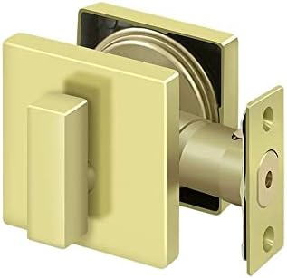 Deltana Zdsu3 Single Cylinder Deadbolt With Square Rosette Polished Brass