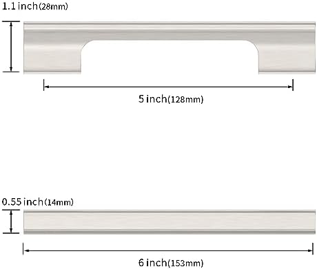 Asidrama 10 Pack 5 Inch brushed nickel cabinet pulls