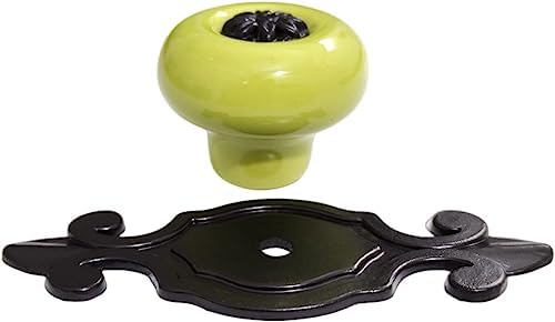 Retro Ceramic Cabinet Knobs 2 Pack Green