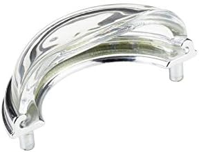 Richelieu 3-inch Clear and Chrome Cabinet Pull Handle