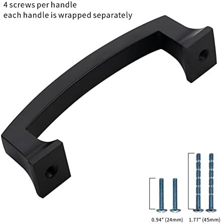 3 Inch Matte Black Cabinet Pulls 10 Pack