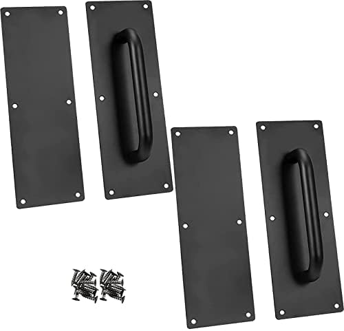 4 pcs 12 x 4 Inch Black Stainless Steel Door Handle