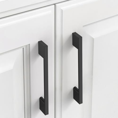 Durable 10-Pack Black Cabinet Pulls for Kitchen Storage