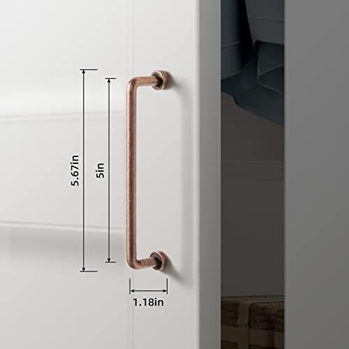 Goo-Ki 6-Piece Retro Copper Cabinet Bar Pulls
