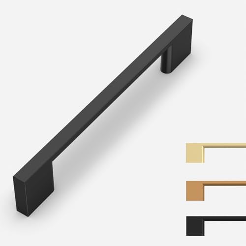 Durable 10-Pack Black Cabinet Pulls for Kitchen Storage