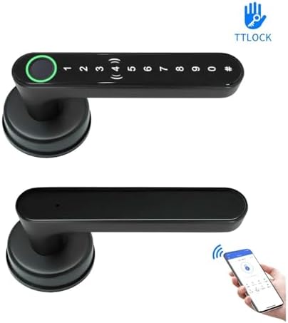 TTLockAPP Smart Deadbolt Lock with Key Black
