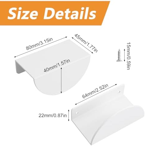 Finger-Edge Pulls 4-Pack White Aluminum Alloy Cabinet Hardware