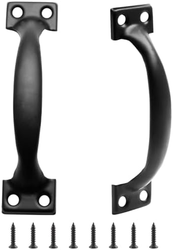 Sturdy Rustic 6 Gate Handle Pulles for Outdoor Garage Farmhouse Black