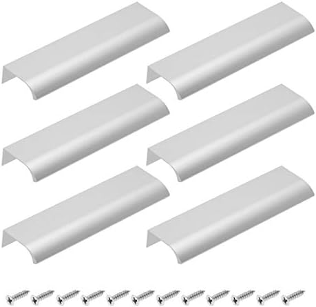 BokWin 6-Piece 150mm Edge Pulls Durable Silver Back-Mount Handles