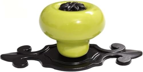 Retro Ceramic Cabinet Knobs 2 Pack Green
