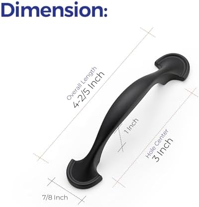 Ravinte 25 Pack 3 Inch Matte Black Cabinet Pulls