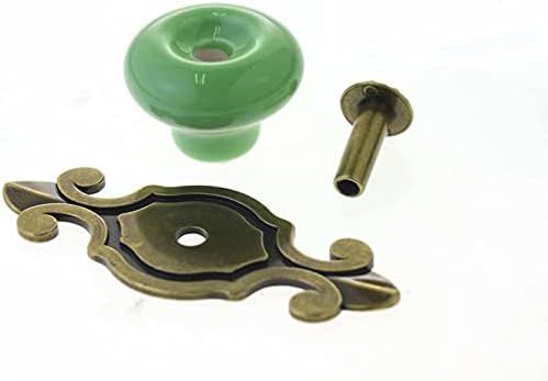 ANNURA Red Single-Hole Ceramic Drawer Knobs with Bronze Finish