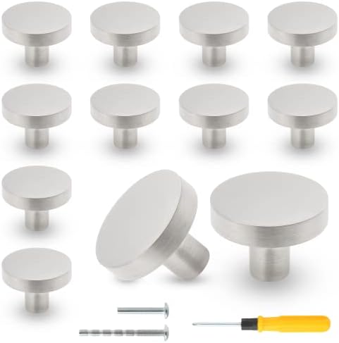 Twist-Proof 12Pack Brushed Nickel Cabinet Knobs for Dressers