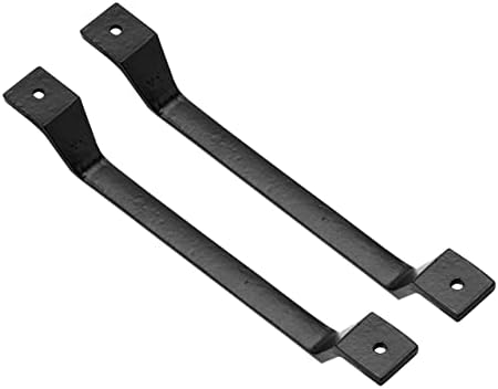 CRAFTSMAN ROAD Black Cast Iron Pull Handles 9 Inch Set of 2