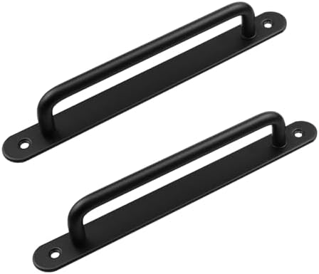 2pcs Stainless Steel Barn Door Handles with Plates and Screws