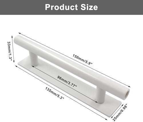 Sturdy White Cabinet Pulls - Self-Adhesive Door Drawer Handles