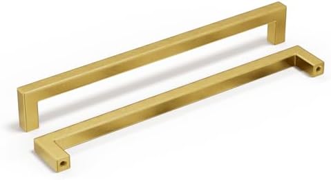 10 Piece 10 Inch Gold-Covered Brushed Brass Cabinet Hardware Pulls