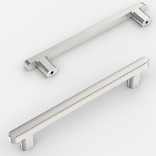 Amerdeco 10 Pack Brushed Satin Nickel Cabinet Pulls 5 Inch Hole Center 1