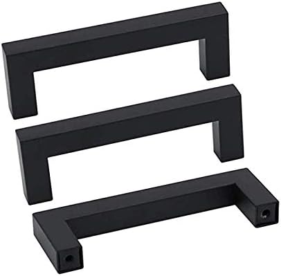 GoldenWarm 5 Pack Black Cabinet Handles Maze 4 Square stainless steel