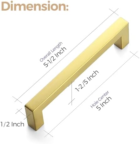 Sturdy 30-Piece Stainless Steel Cabinet Handle Set for brushed Brass