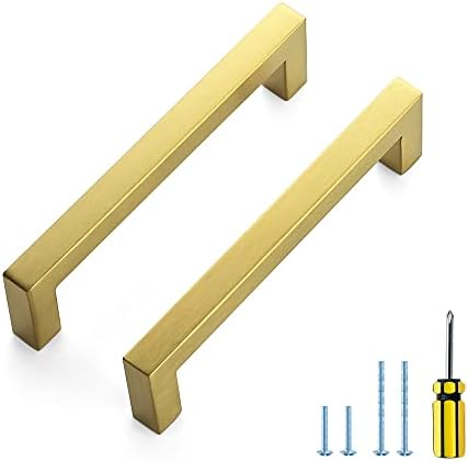 Sturdy 30-Piece Stainless Steel Cabinet Handle Set for brushed Brass