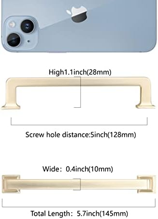 COTYKILEY 10-Piece 5-Inch Gold Cabinet Pulls for Kitchen Cabinets