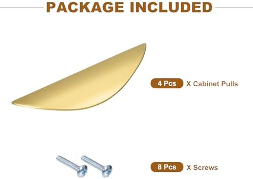 Sturdy 4-Piece Gold Cabinet Pulls for Kitchen Bathroom Design
