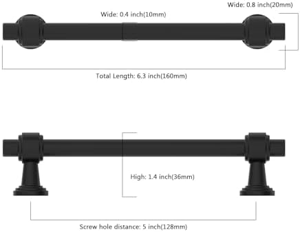 10-Piece 5 Matte Black Cabinet Pulls