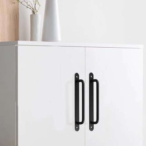 2pcs Stainless Steel Barn Door Handles with Plates and Screws