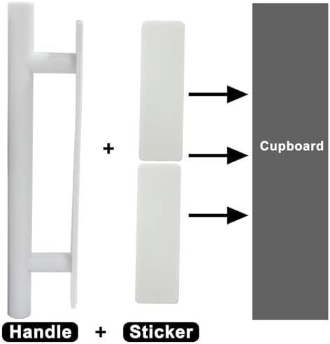 Sturdy White Cabinet Pulls - Self-Adhesive Door Drawer Handles