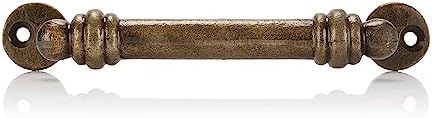 CRAFTSMAN ROAD 6 Inch Antique Brass Cast Iron Pull Handles Set of 4
