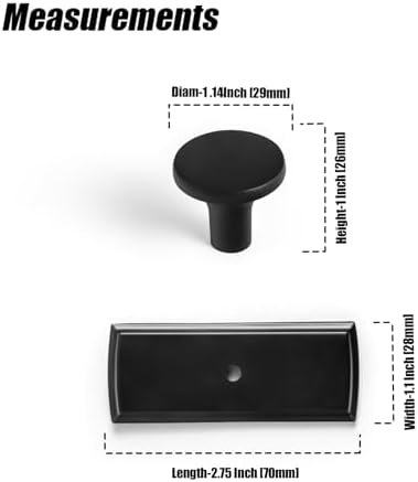 Goo-Ki Matt Black Cabinet Knob Set 6 Pieces