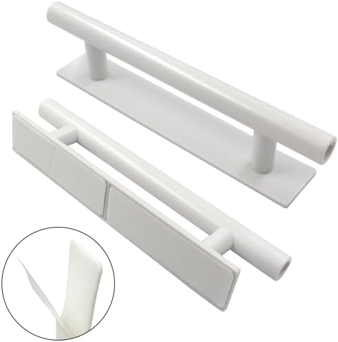 Sturdy White Cabinet Pulls - Self-Adhesive Door Drawer Handles