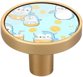 XC Blue Penguins 4 Pcs Cabinet Knobs