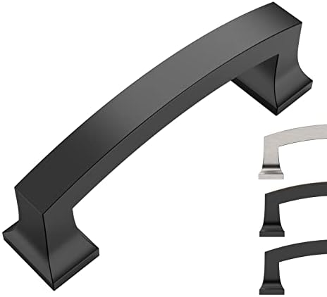 3 Inch Matte Black Cabinet Pulls 10 Pack