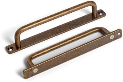 Set of 12 5 Inch Sleek Antique Brass Cabinet Pulls