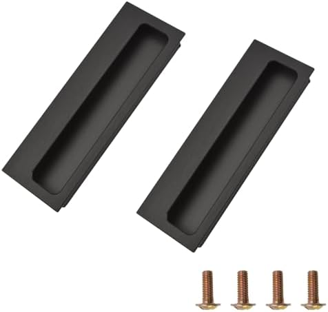 MOROBOR Aluminum Alloy Flush Pull Handles 2PCS Black
