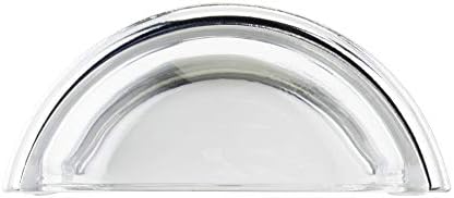 Richelieu 3-inch Clear and Chrome Cabinet Pull Handle