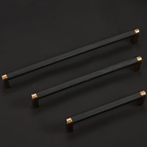 5-Inch Knurled Kitchen Cabinet Pulls - Black Champagne Bronze Finish