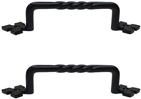 7 Inch Twisted Cross Cabinet Handle Black Antique Finish