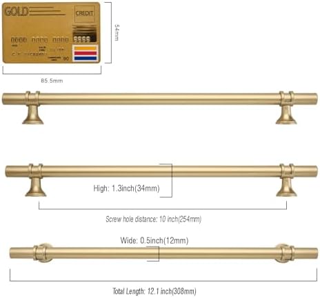 Amerdeco 10-Piece Matte Gold Cabinet Pull Set