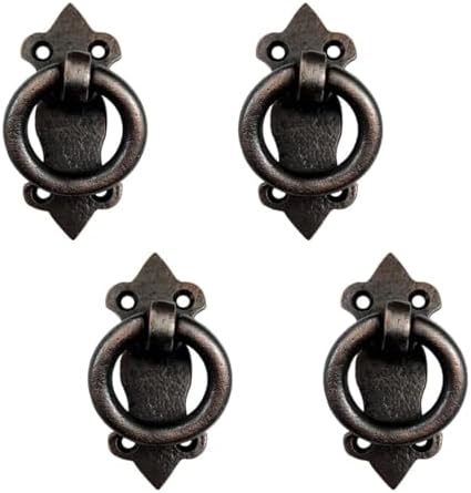 Hadar Antique Cast Iron Drop Pulls 4 Pack Oil Rubbed Bronze