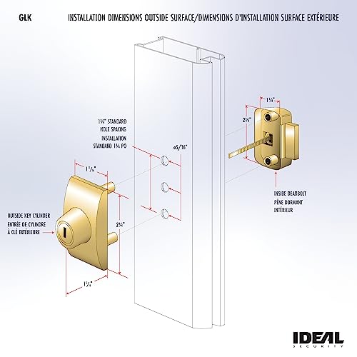 Ideal Security Key-Lock Satin Silver Storm Screen Door Deadbolt
